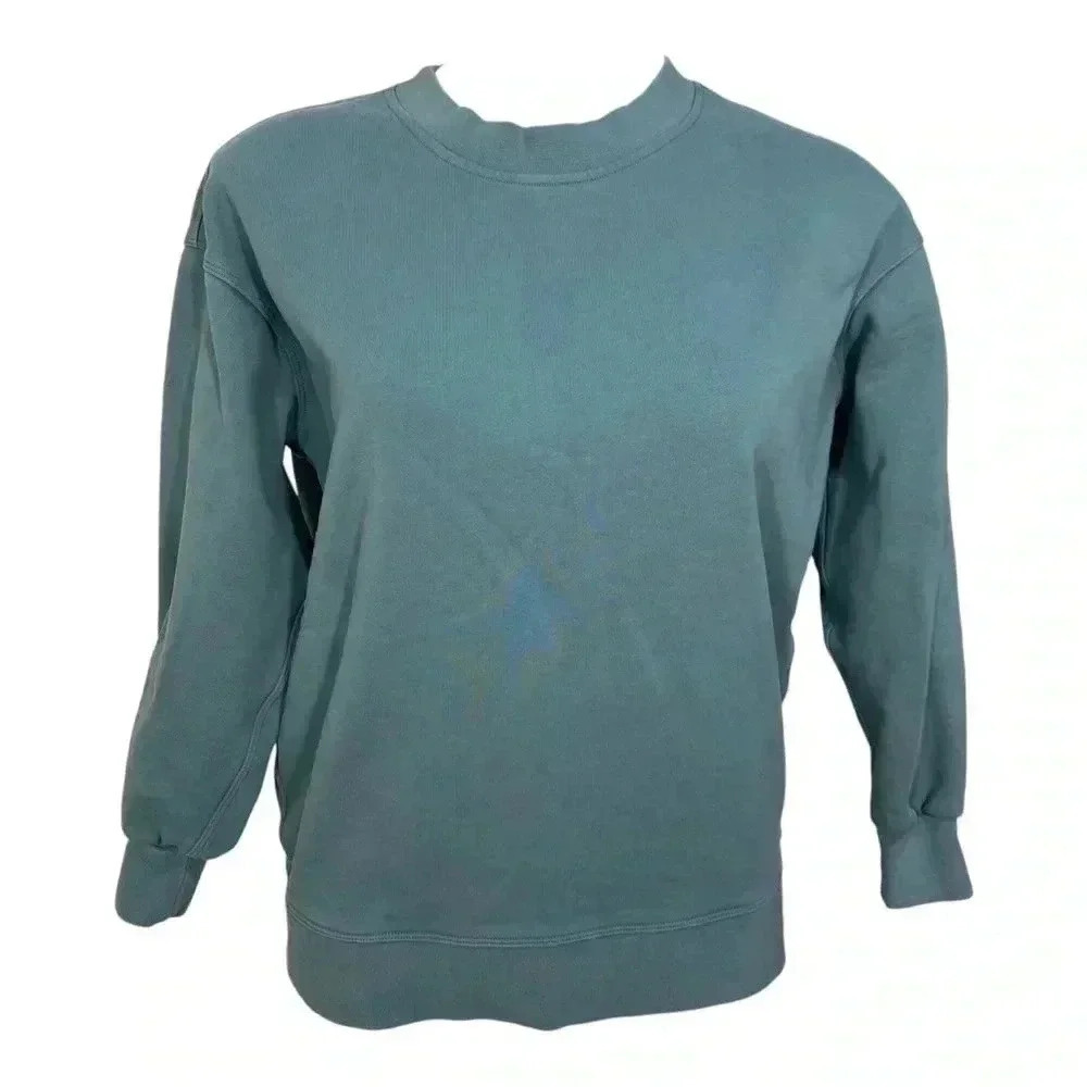 Lululemon crew neck pullover sweatshirt teal color no size tag